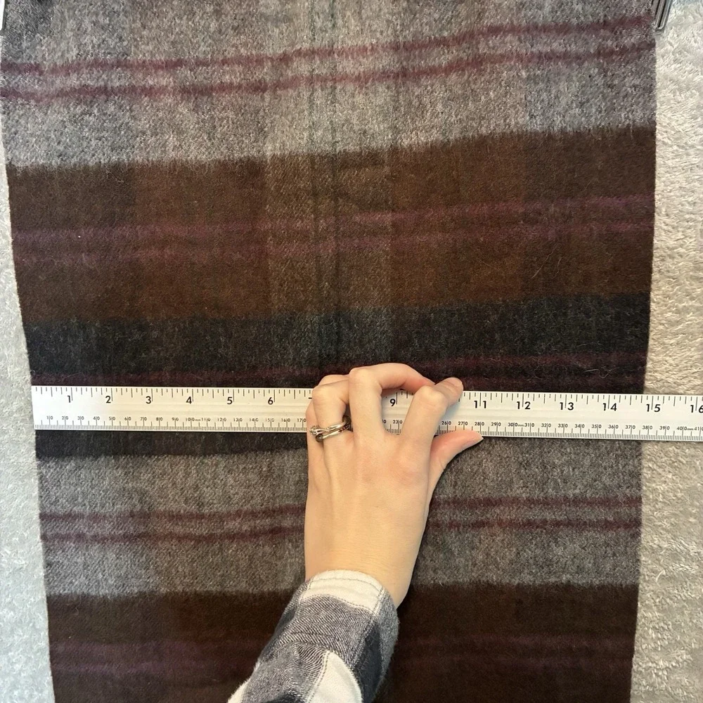Aquascutum of London Mens Merino Wool Cashmere Scarf Plaid Old Money Luxury
